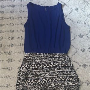 Forever 21 blue and patterns romper